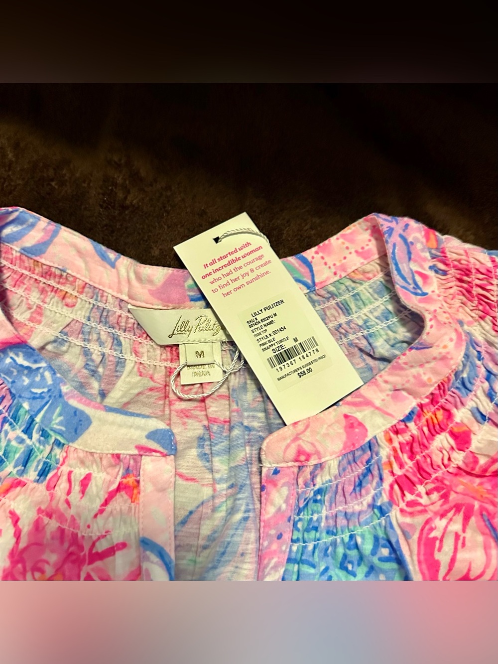 Lilly Pulitzer Medium Essie Tank in Pink Isle Snappy Turtle - Picture 2 of 4